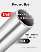 EVILENERGY EVIL ENERGY  Aluminum Coiled Fuel Line Hard Tubing Kit 1060 Grade Aluminum Tube 25FT (3/8 5/16 inch)